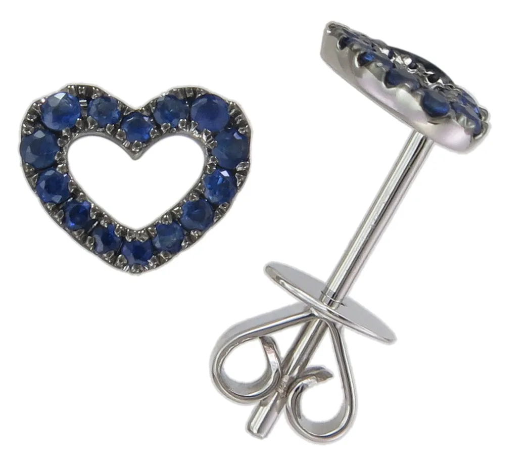 Royal Blue Sapphire 0.27ct t.w. Open Heart Earrings