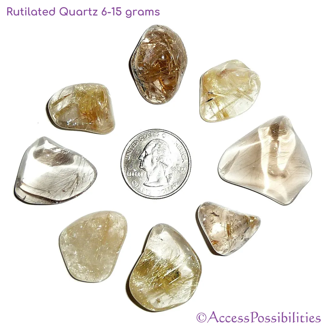 Rutilated Quartz Tumbled Stones From Brazil