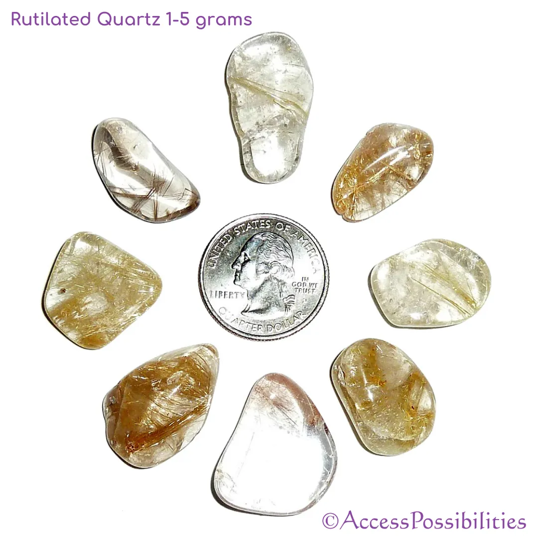Rutilated Quartz Tumbled Stones From Brazil