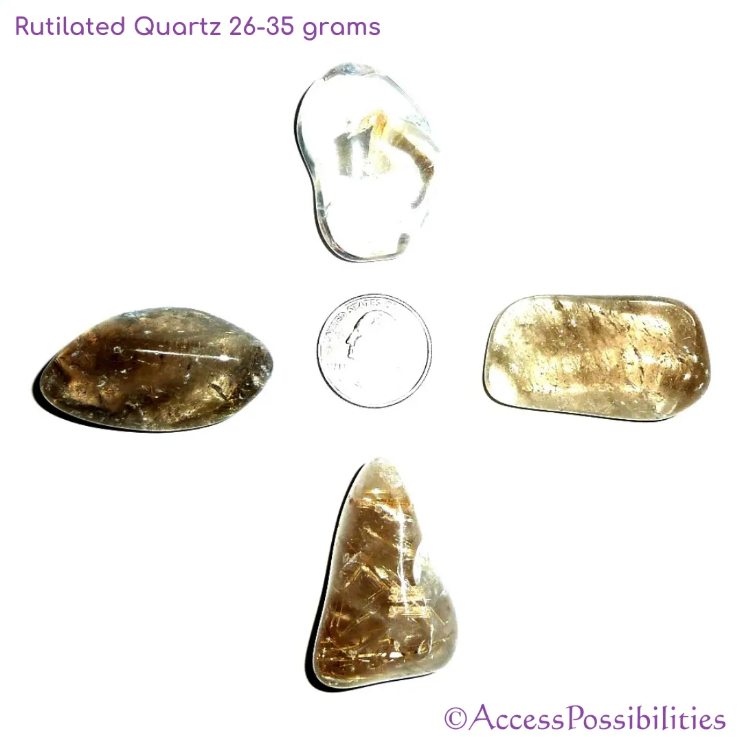 Rutilated Quartz Tumbled Stones From Brazil