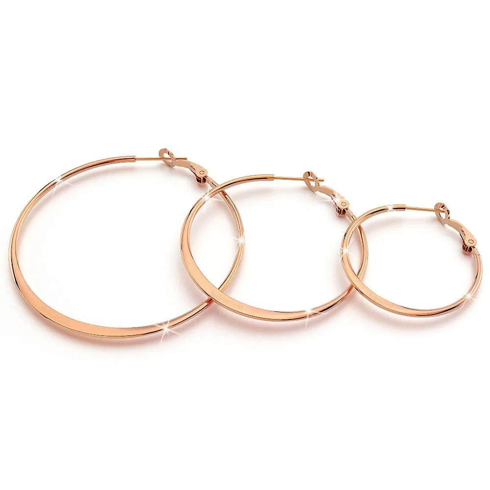 Semi Flattened Hoop Earrings 50mm