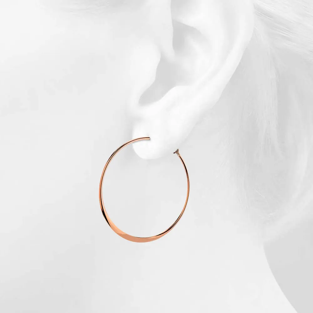 Semi Flattened Hoop Earrings 50mm
