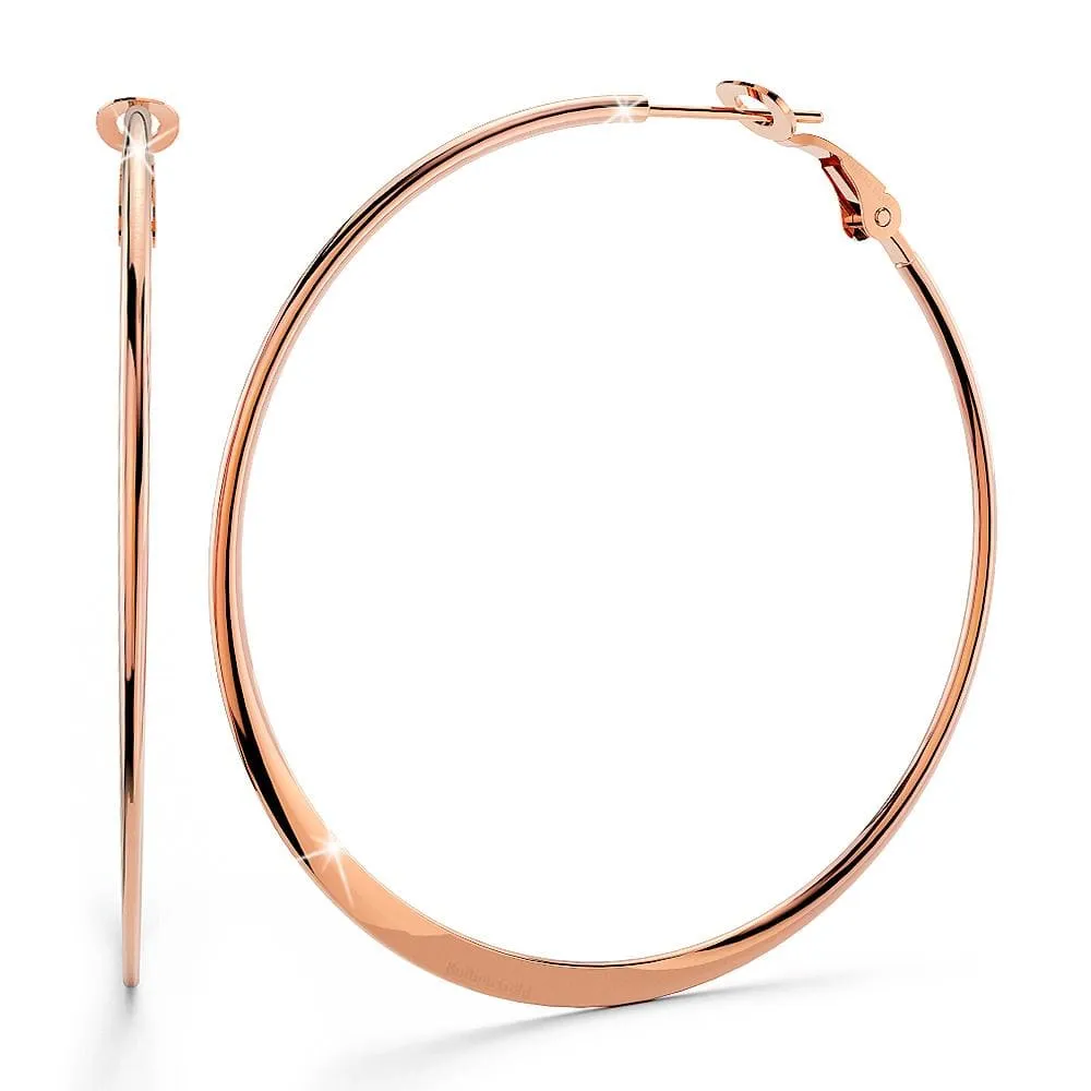 Semi Flattened Hoop Earrings 50mm