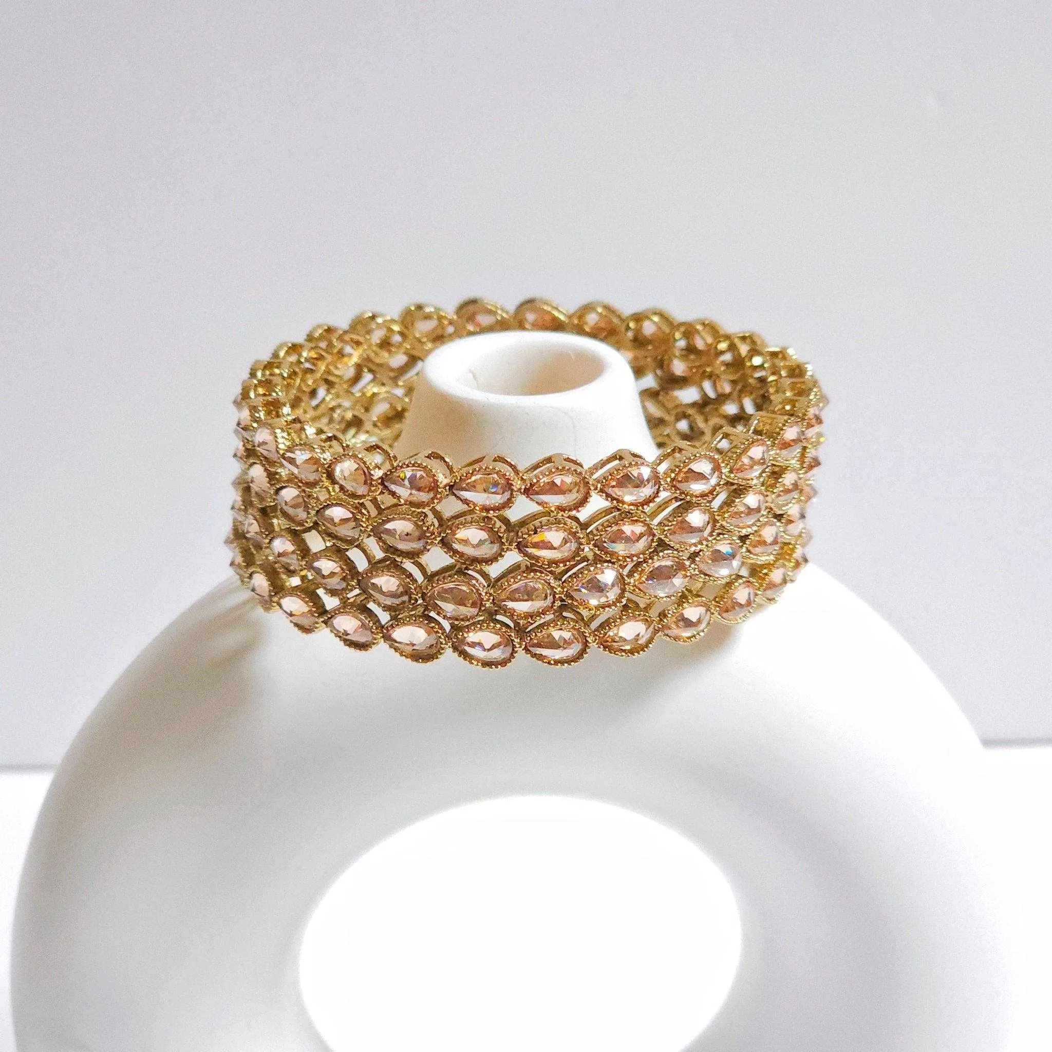 Set of 4 Antique Gold Polki Bangles