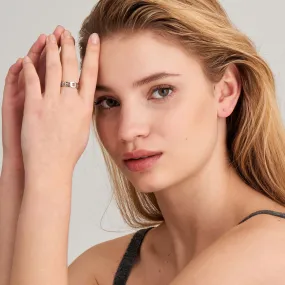 Silver Curb Chain Adjustable Ring