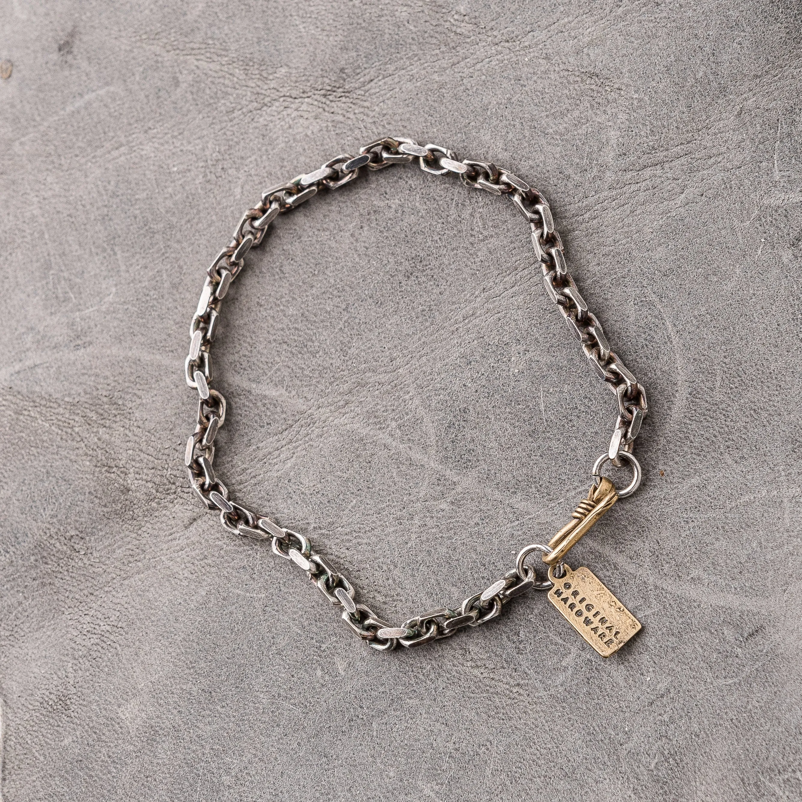Silver Flat Edge Cable Chain Bracelet