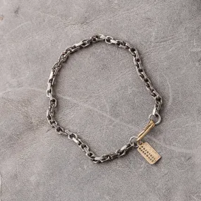 Silver Flat Edge Cable Chain Bracelet
