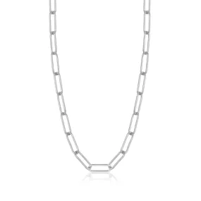 Silver Paperclip Chunky Chain Necklace