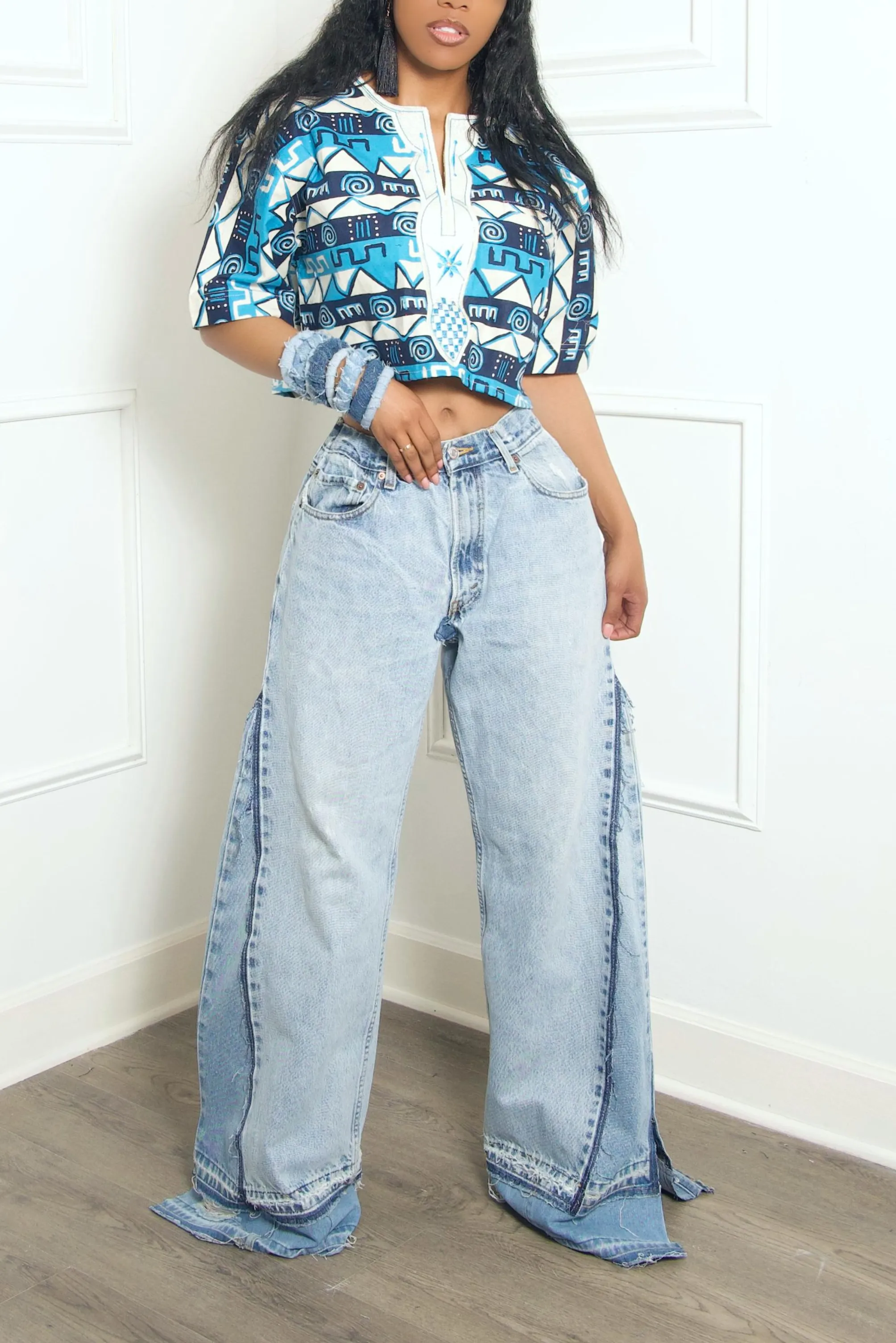 Skinny Denim mix Bangles 8 stack