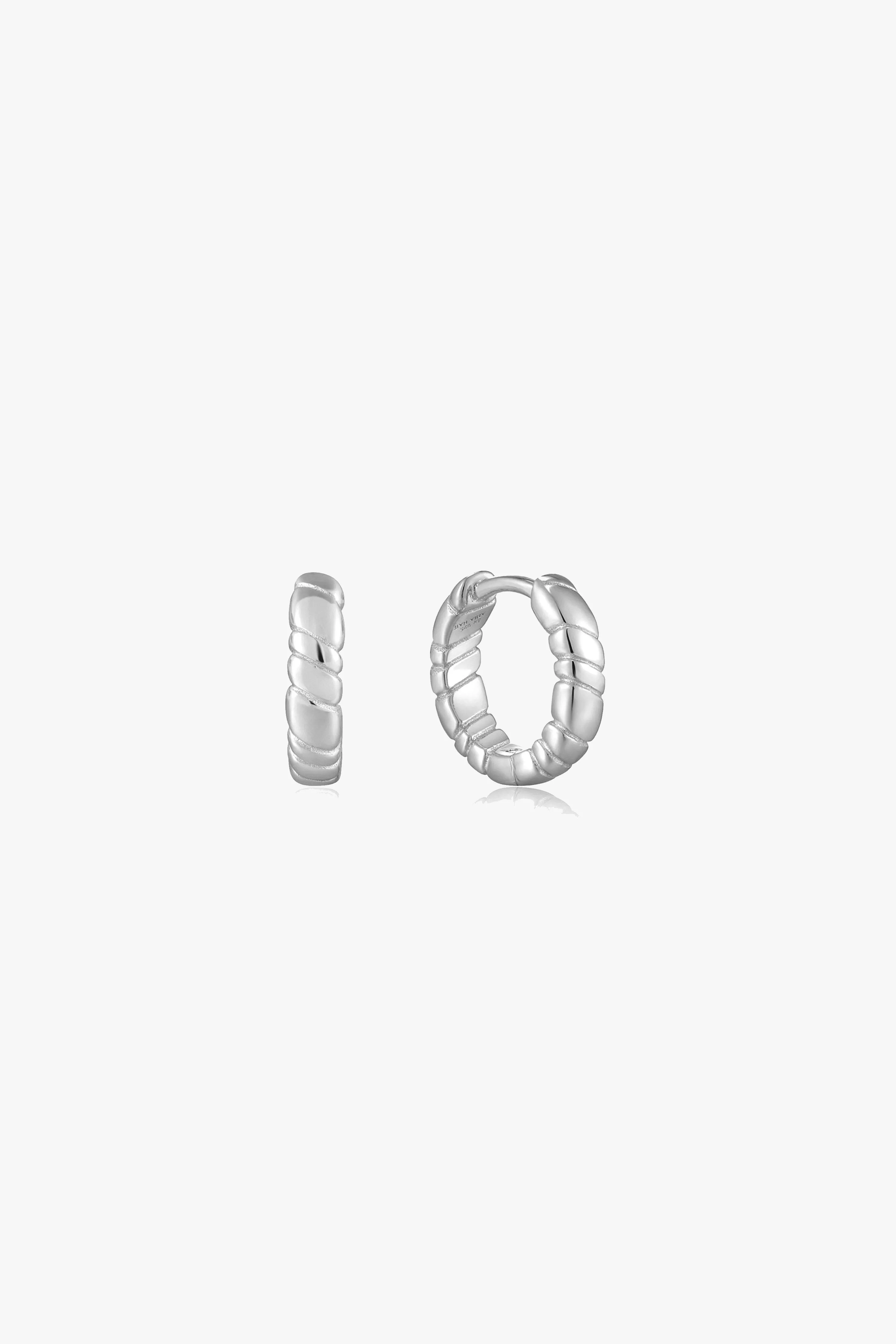 Smooth Operators Silver Twisted Huggie EOL Earrings