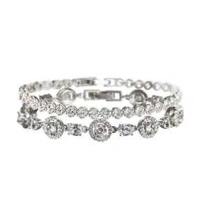 Sophia Halo CZ & Regal Tennis Bracelets