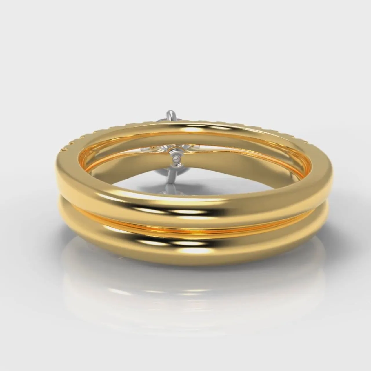 Star Solitaire Round Brilliant Bridal Set - Yellow Gold