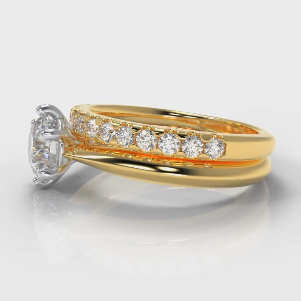 Star Solitaire Round Brilliant Bridal Set - Yellow Gold