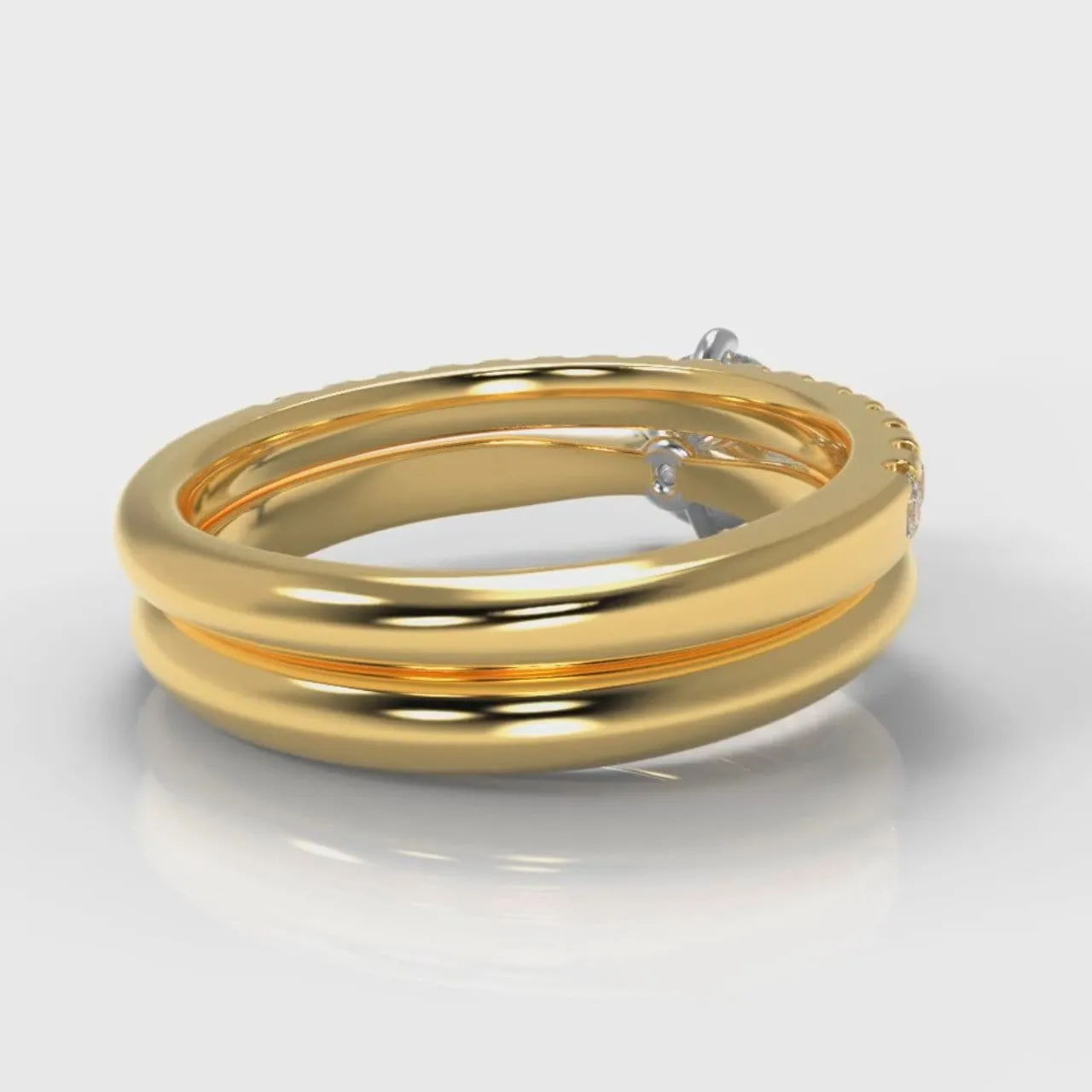 Star Solitaire Round Brilliant Bridal Set - Yellow Gold