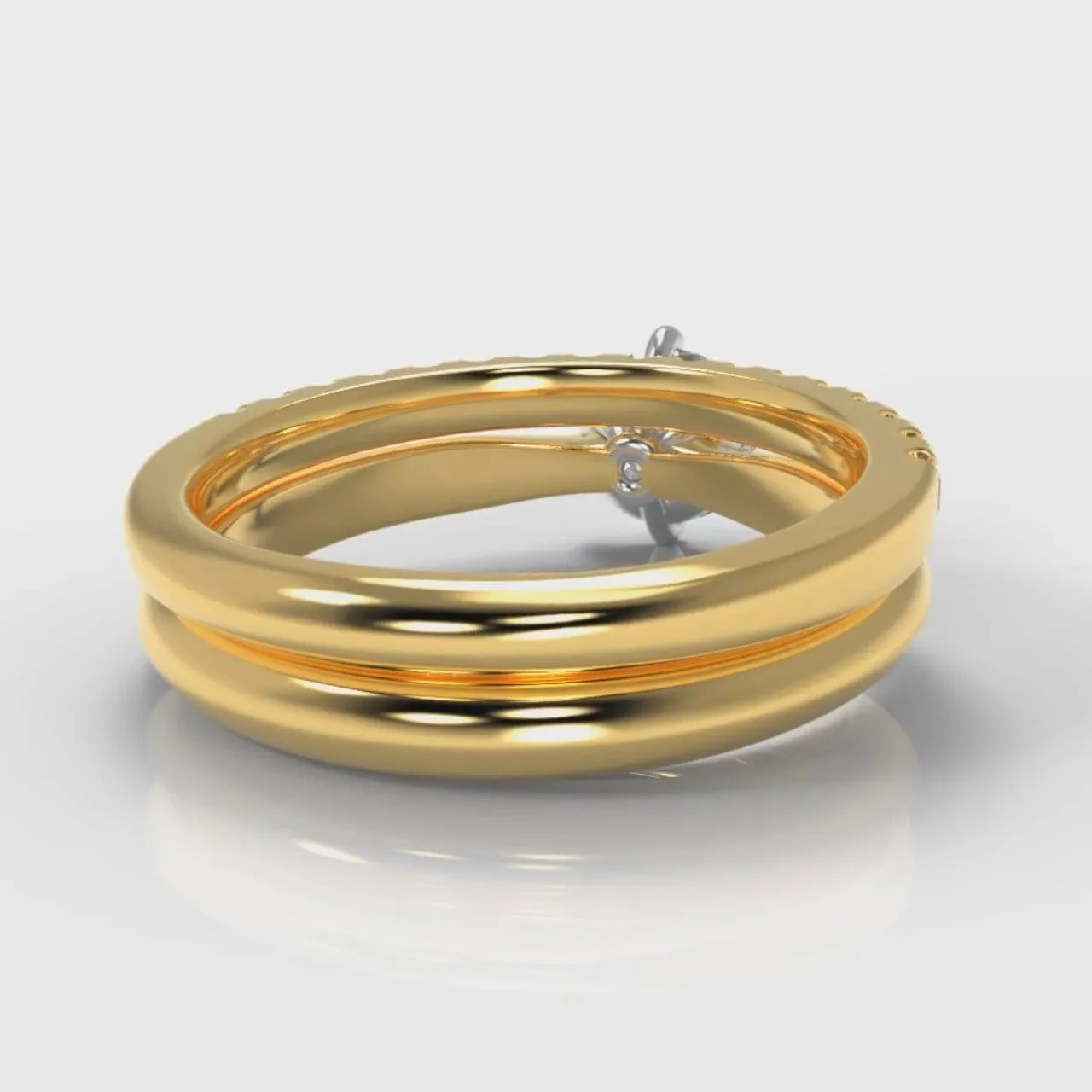 Star Solitaire Round Brilliant Bridal Set - Yellow Gold