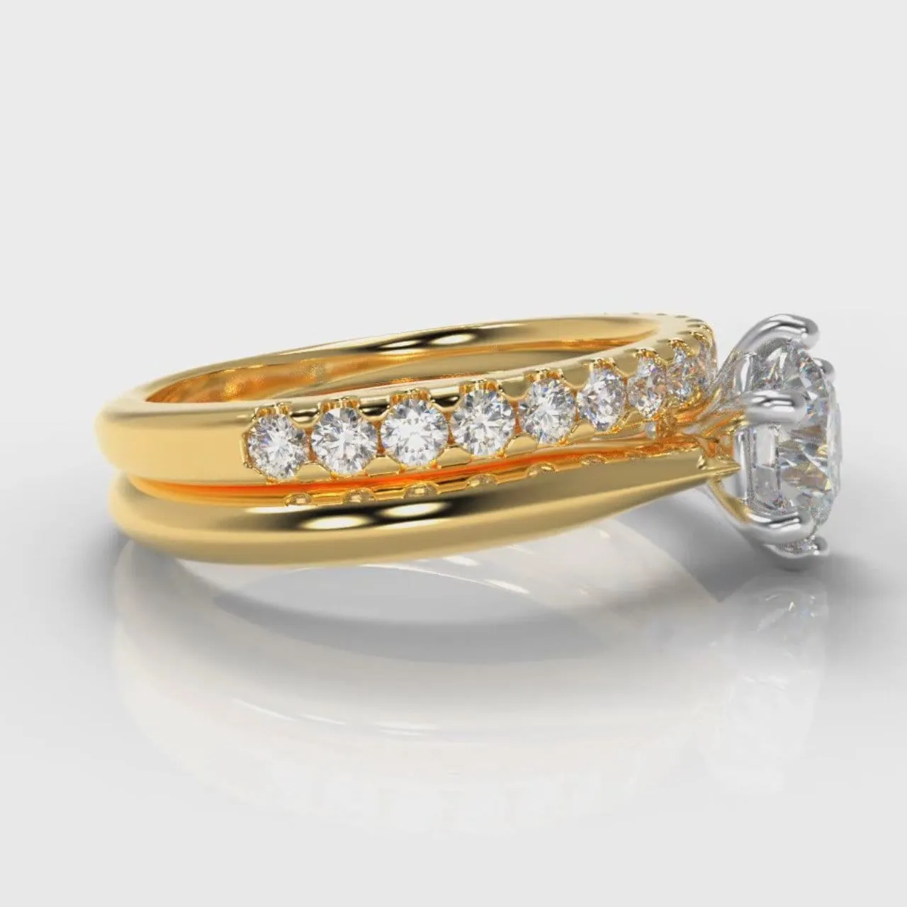 Star Solitaire Round Brilliant Bridal Set - Yellow Gold