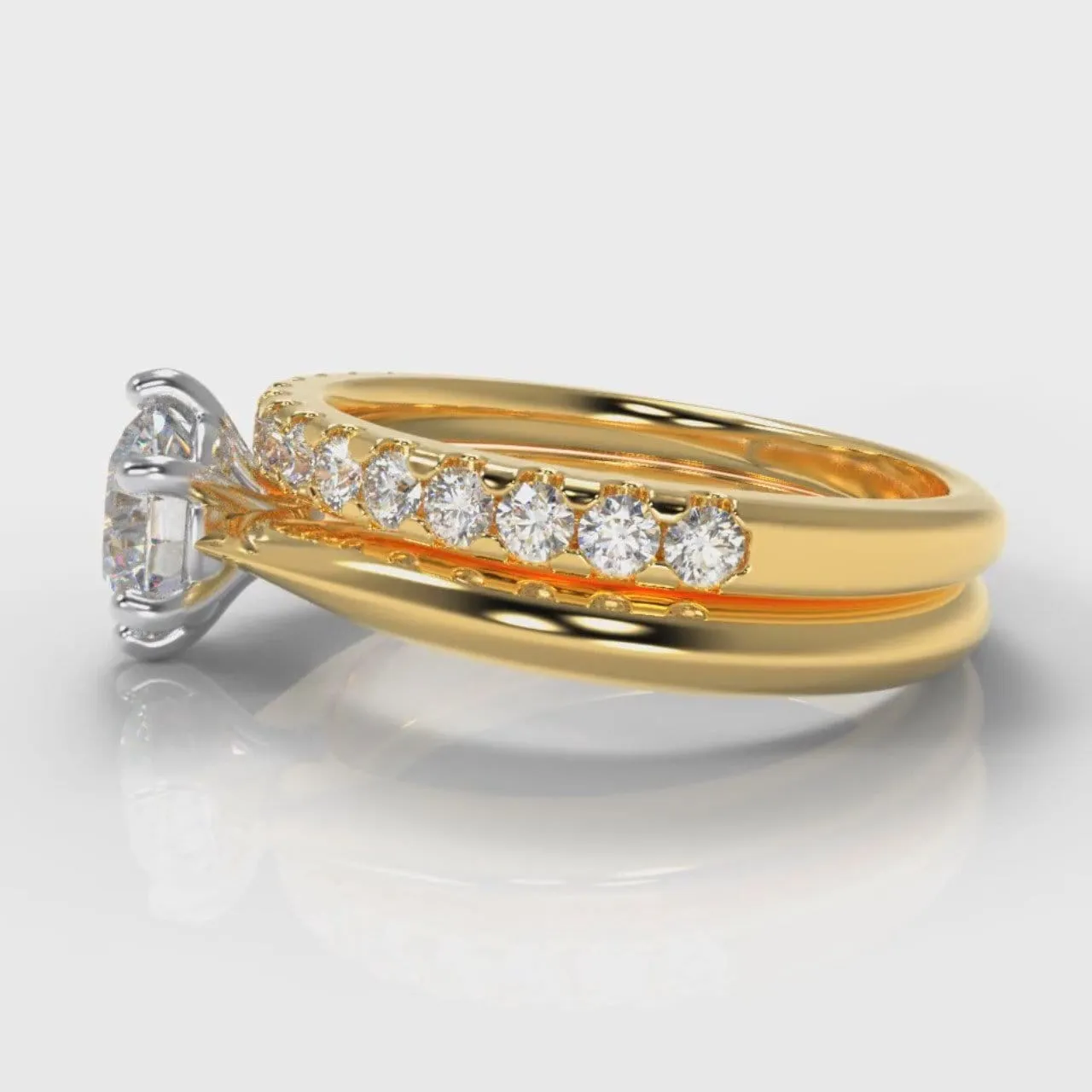 Star Solitaire Round Brilliant Bridal Set - Yellow Gold