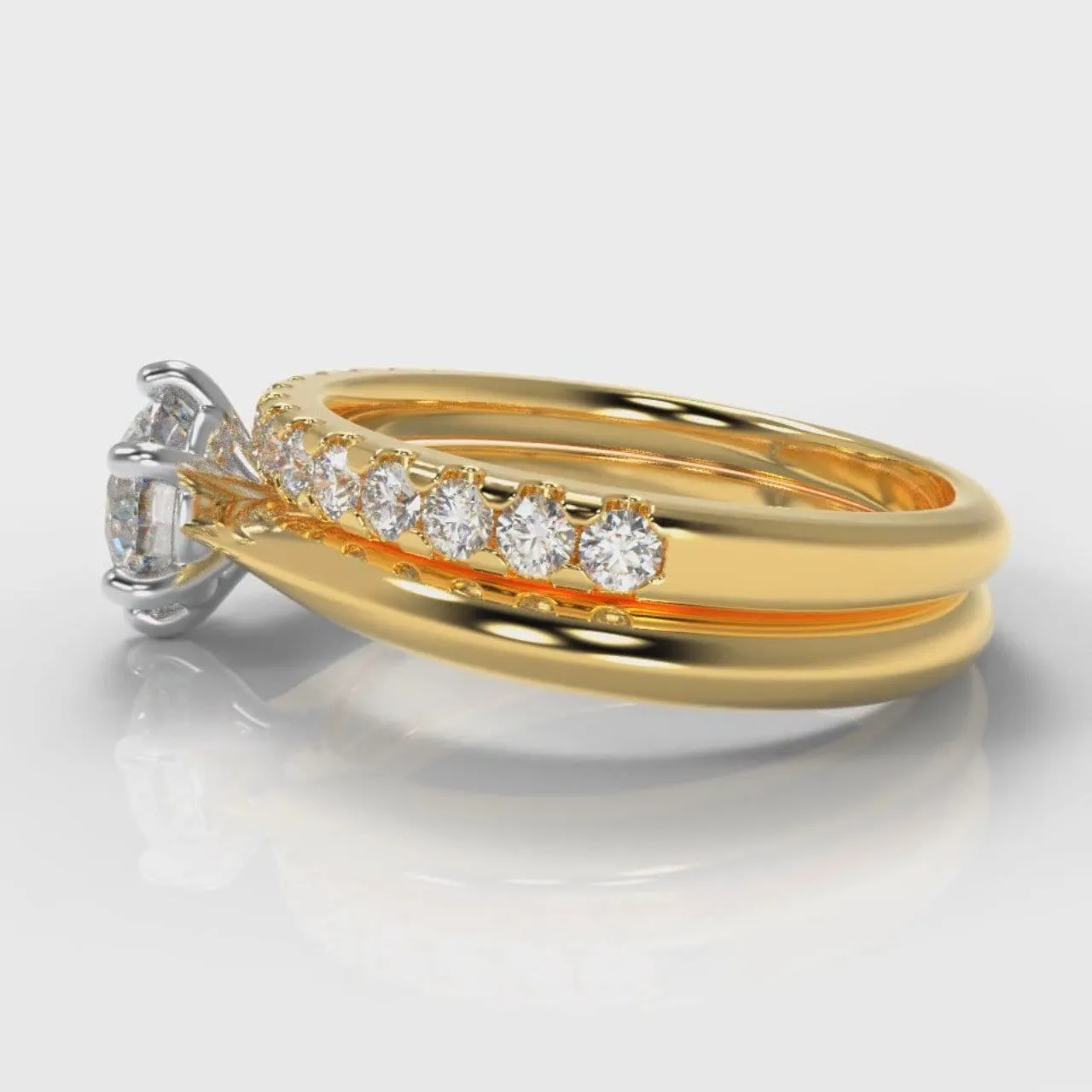Star Solitaire Round Brilliant Bridal Set - Yellow Gold
