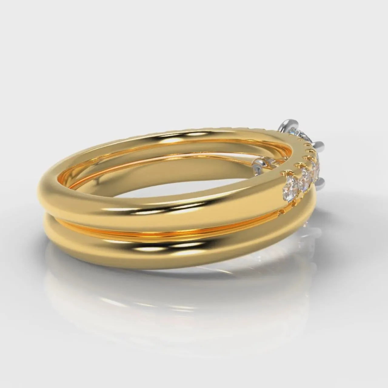 Star Solitaire Round Brilliant Bridal Set - Yellow Gold