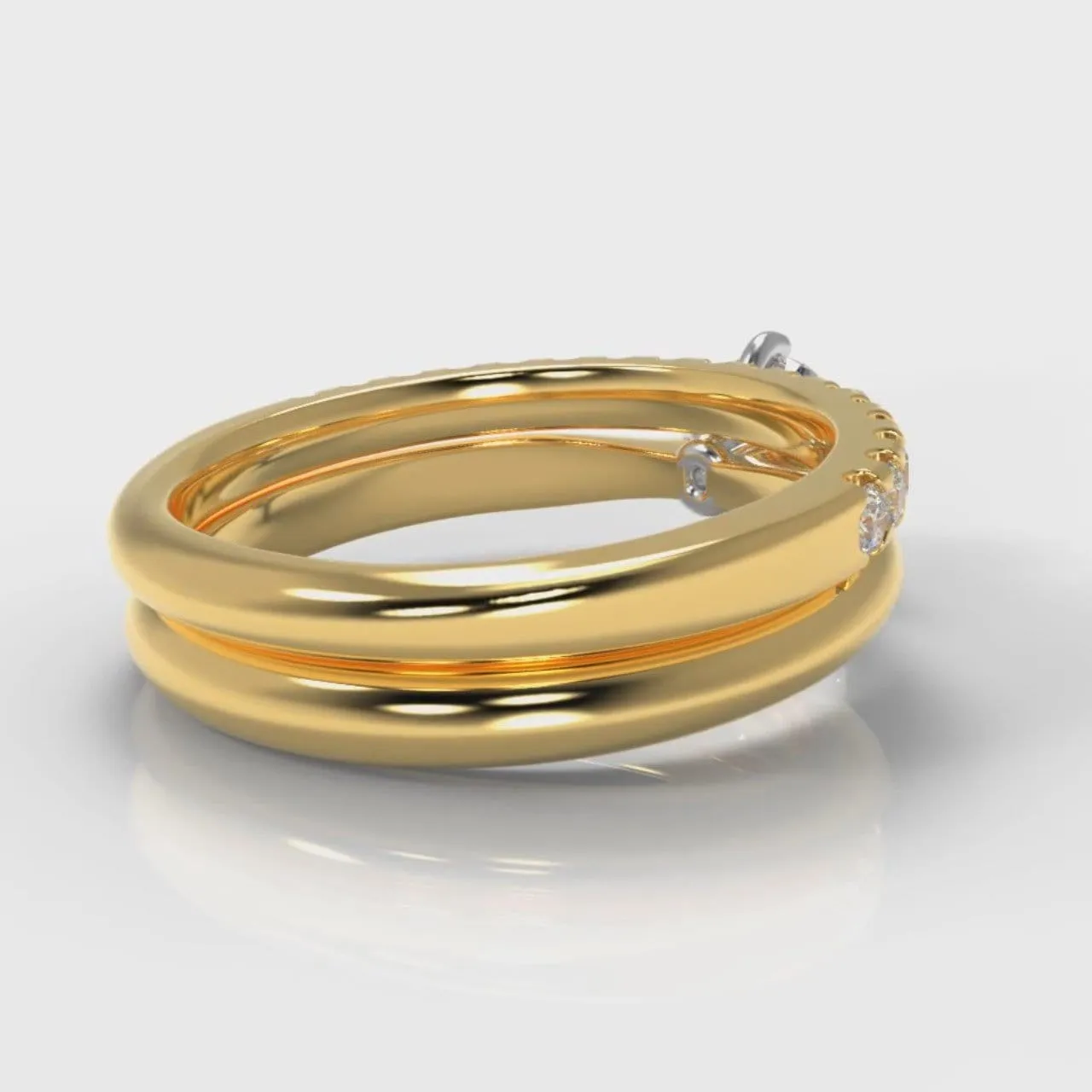 Star Solitaire Round Brilliant Bridal Set - Yellow Gold