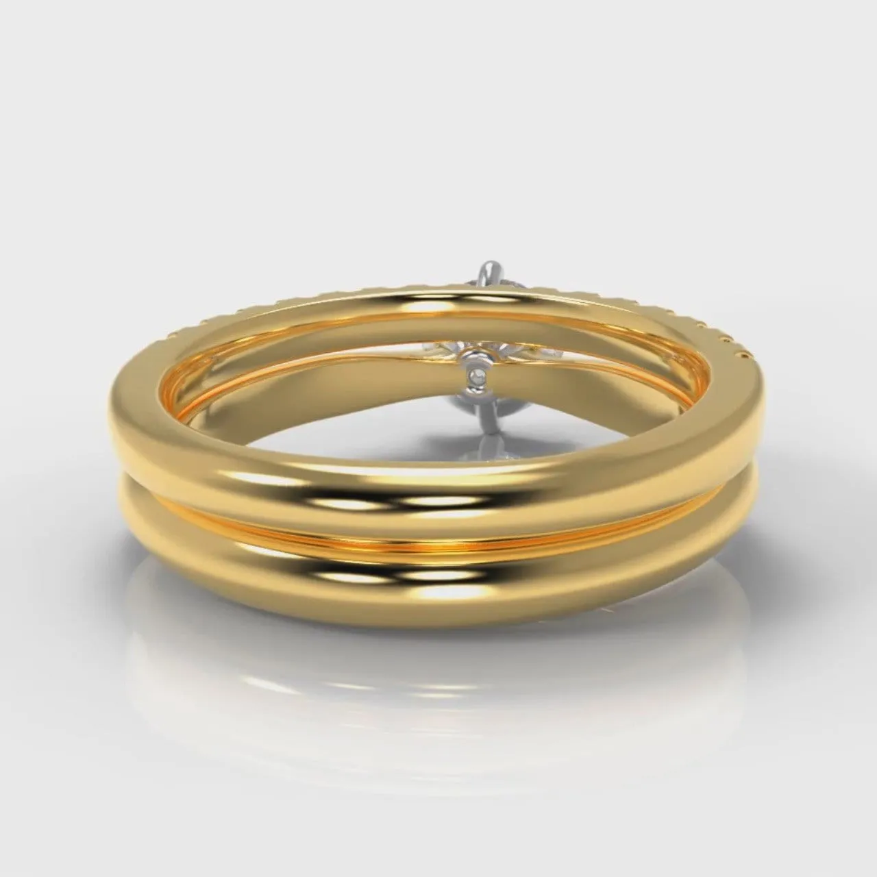 Star Solitaire Round Brilliant Bridal Set - Yellow Gold