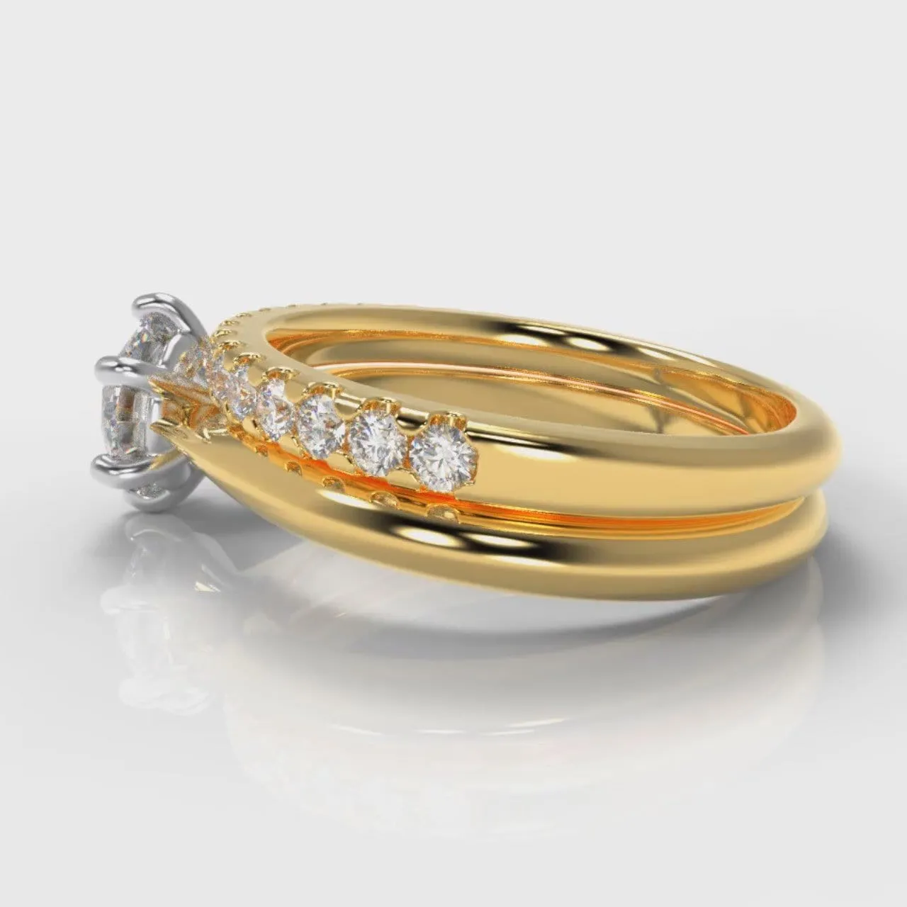 Star Solitaire Round Brilliant Bridal Set - Yellow Gold
