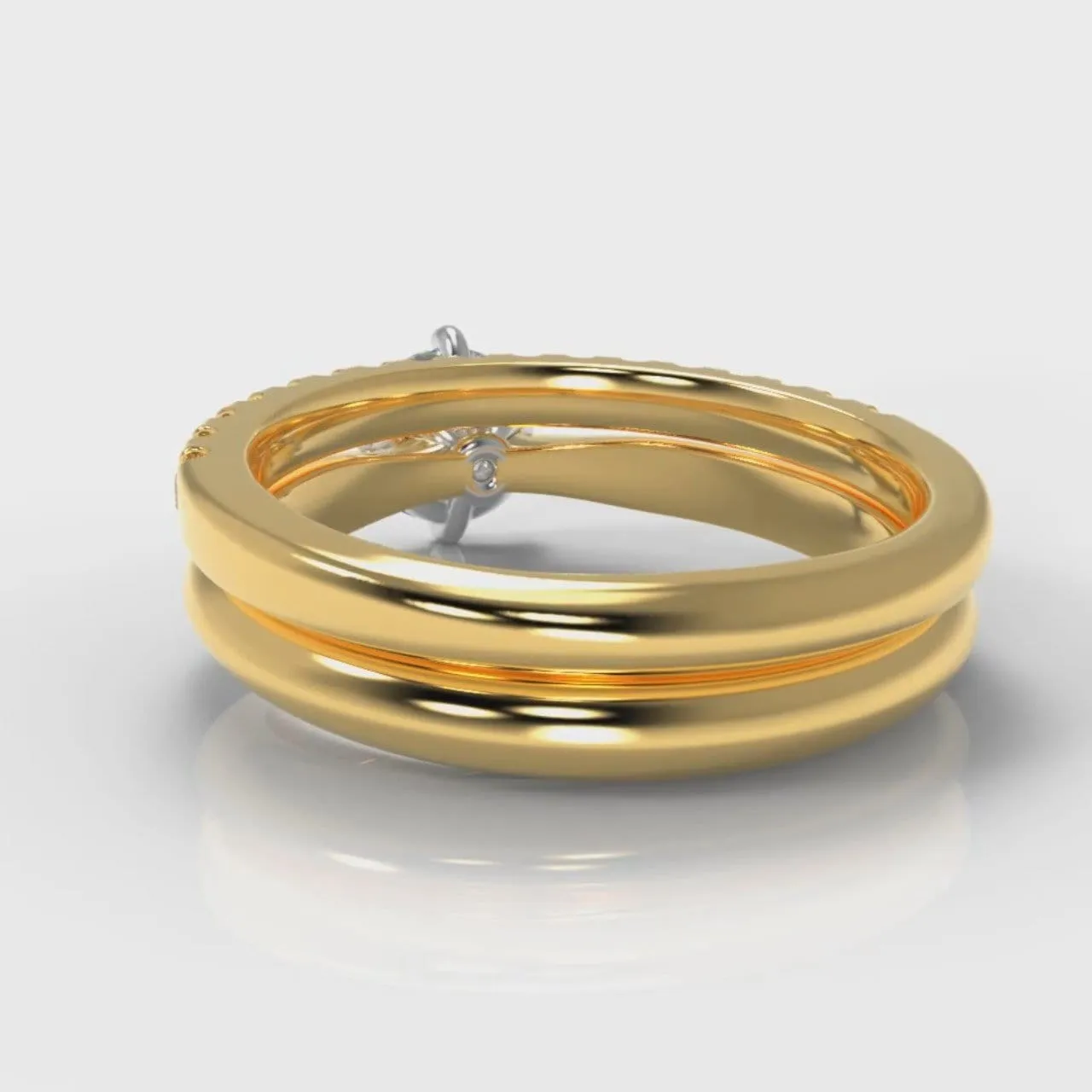 Star Solitaire Round Brilliant Bridal Set - Yellow Gold