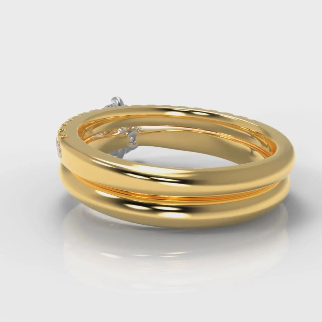 Star Solitaire Round Brilliant Bridal Set - Yellow Gold