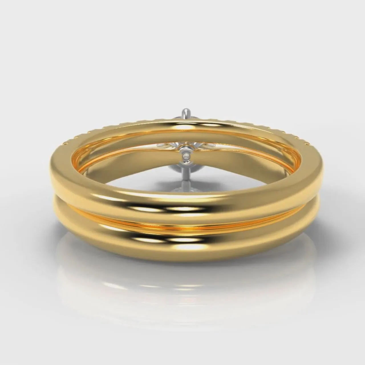 Star Solitaire Round Brilliant Bridal Set - Yellow Gold