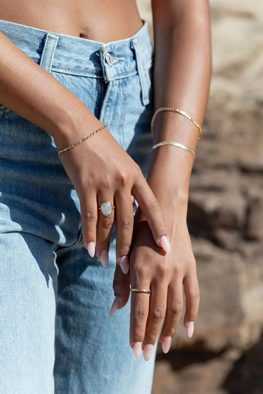 Statement Rainbow Moonstone Ring - Kekoa