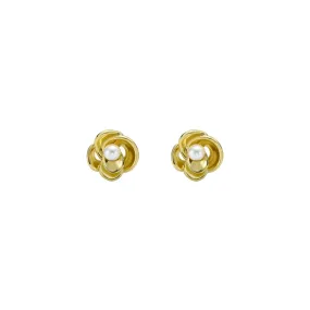 ted baker flo: pearl flower stud earrings gold tone