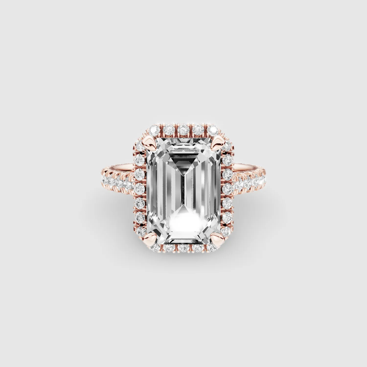 The Infinity Halo Solitaire Ring-Emerald Cut