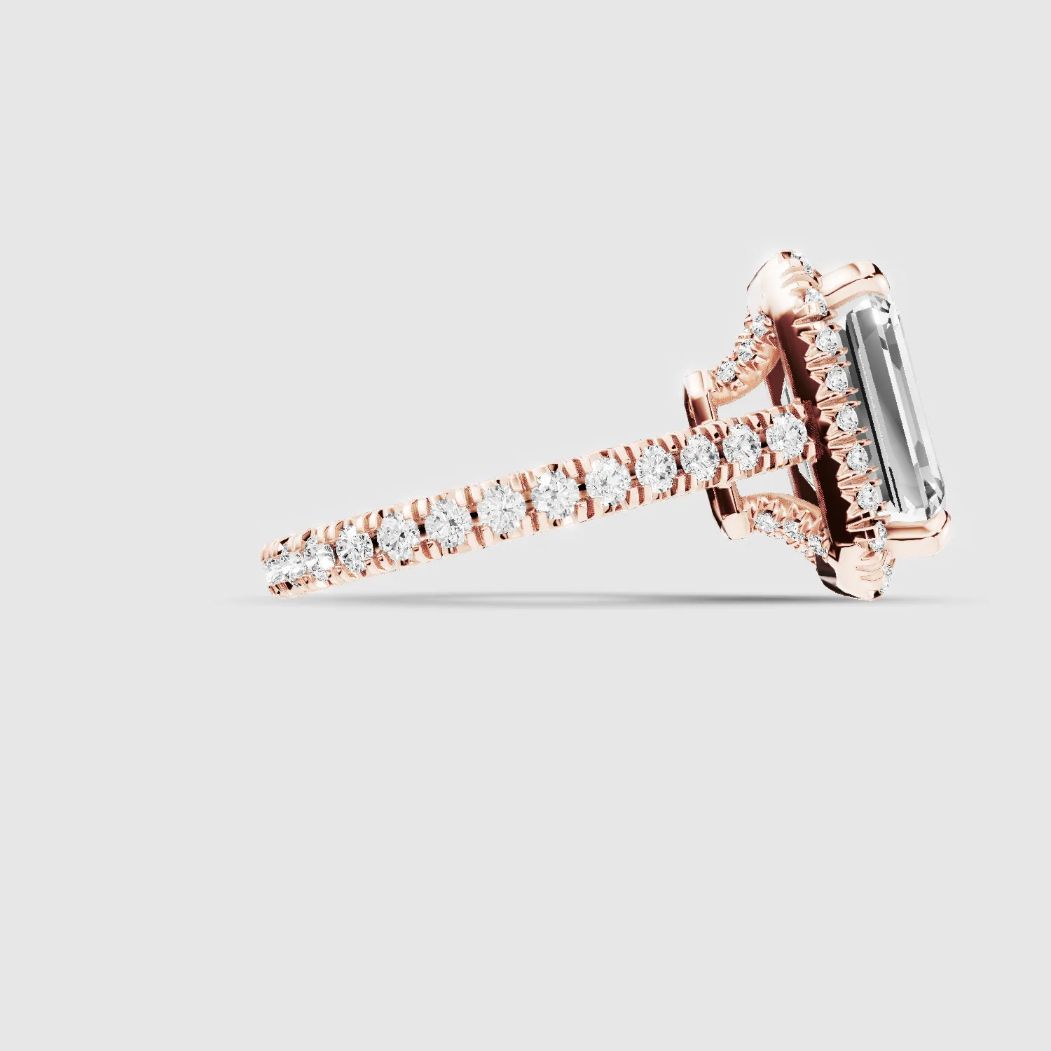 The Infinity Halo Solitaire Ring-Emerald Cut