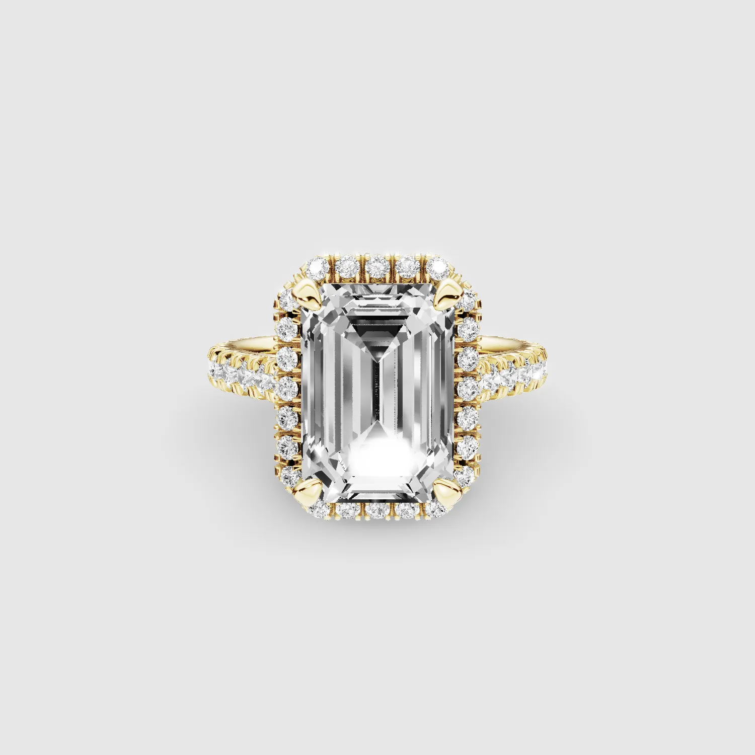 The Infinity Halo Solitaire Ring-Emerald Cut