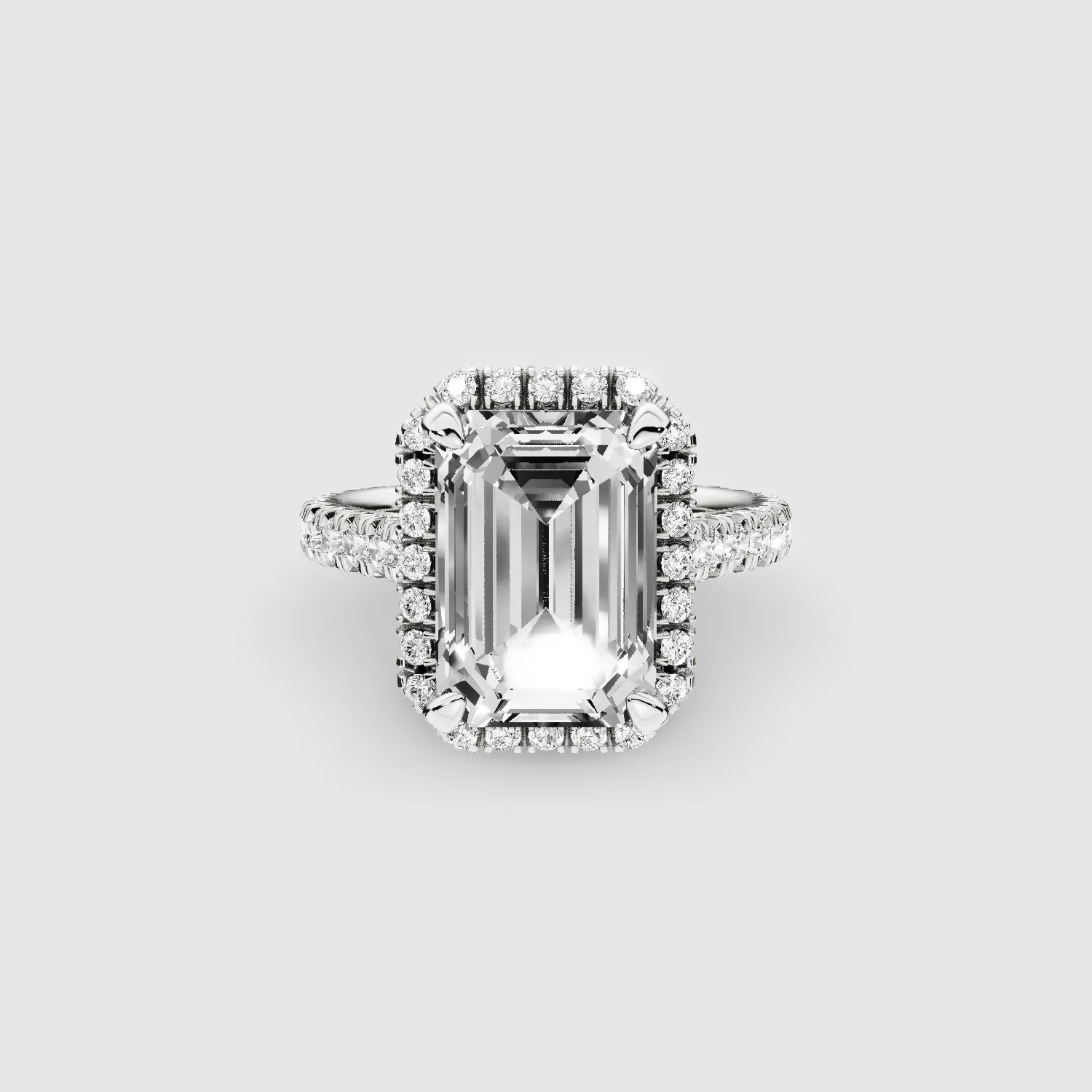The Infinity Halo Solitaire Ring-Emerald Cut