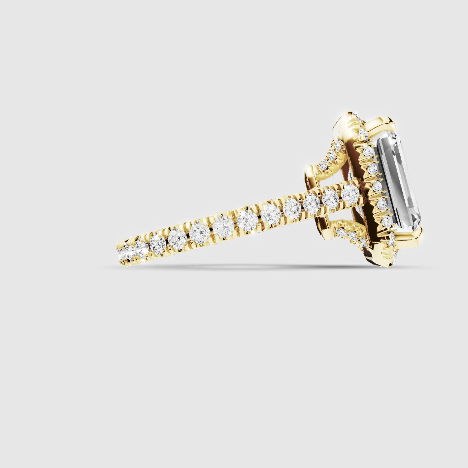 The Infinity Halo Solitaire Ring-Emerald Cut