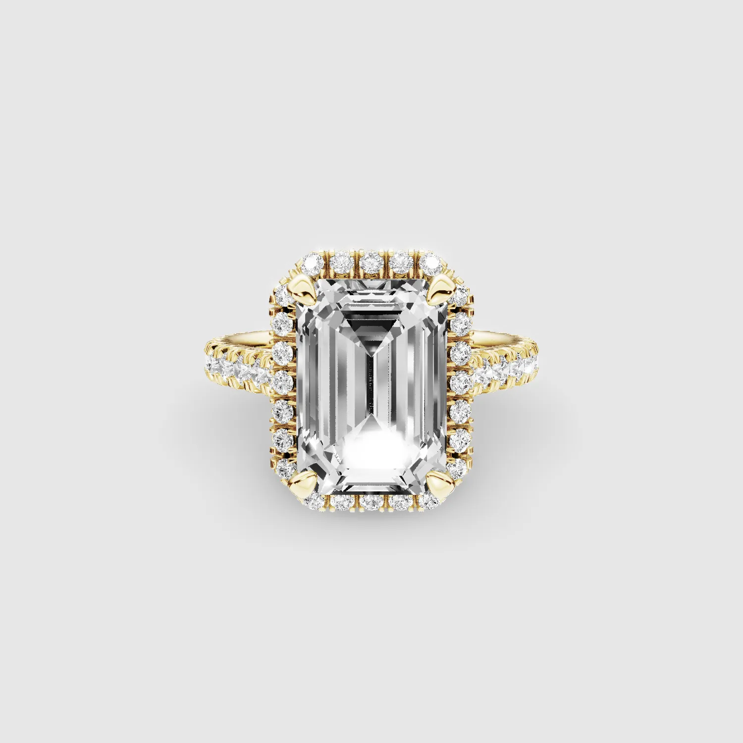 The Infinity Halo Solitaire Ring-Emerald Cut