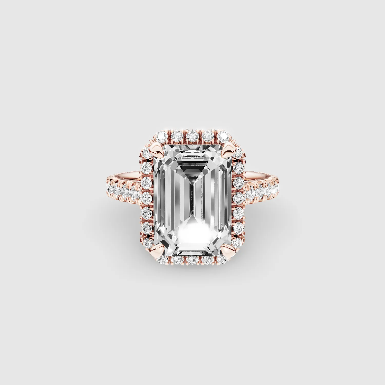 The Infinity Halo Solitaire Ring-Emerald Cut