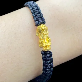 The Vault | 24kt Lucky Piyao Black String Unisex Bracelet