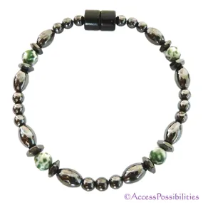 Tree Agate Hex And Rice Magnetite Magnetic Bracelet