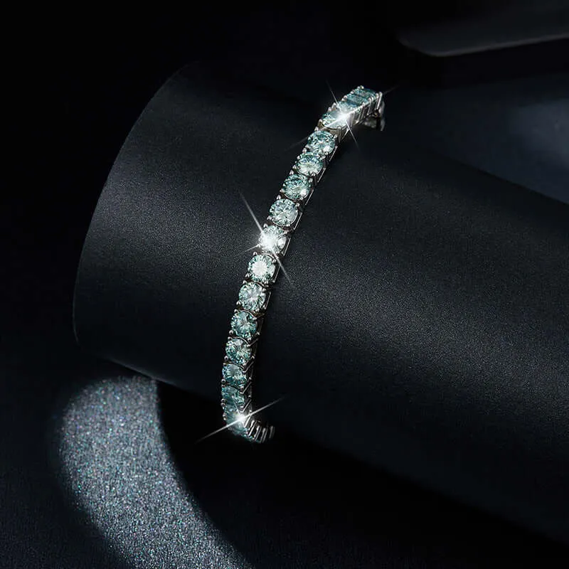Turquoise Moissanite Tennis Bracelet