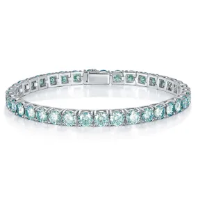 Turquoise Moissanite Tennis Bracelet