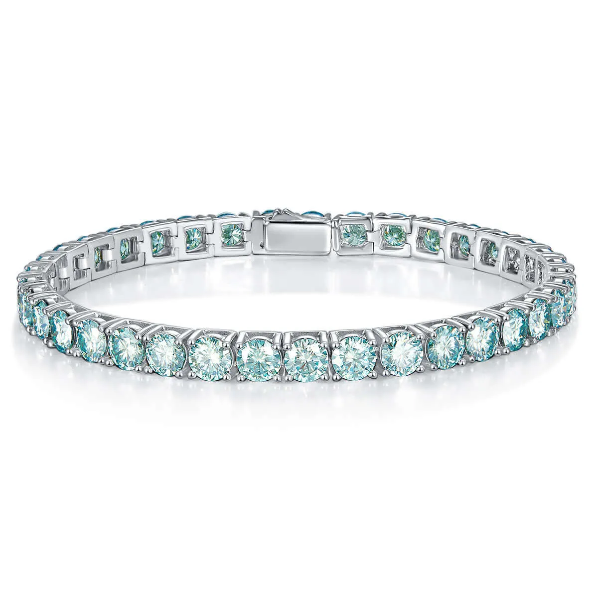 Turquoise Moissanite Tennis Bracelet
