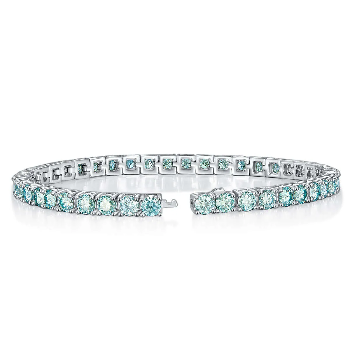Turquoise Moissanite Tennis Bracelet