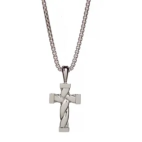 Twisted Cross Silver Necklace