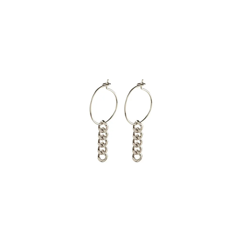 Water Chain Silver Plated Hoops