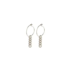 Water Chain Silver Plated Hoops