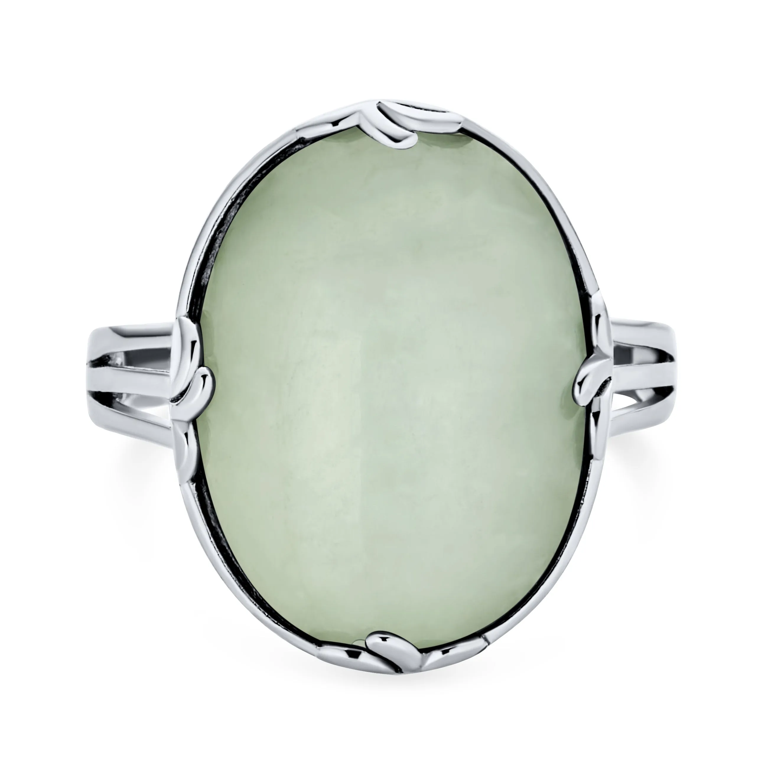 Western Boho Vintage Silver Ring Fleur Dis Lis Gemstone Filigree Oval Armor