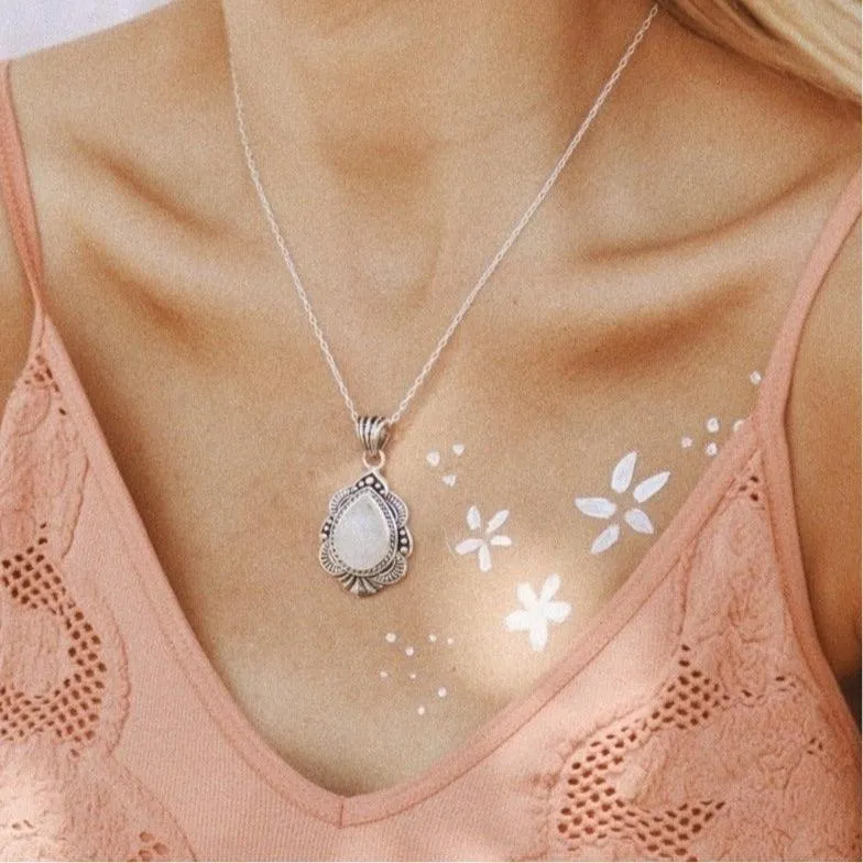 Wild Flower Moonstone Necklace