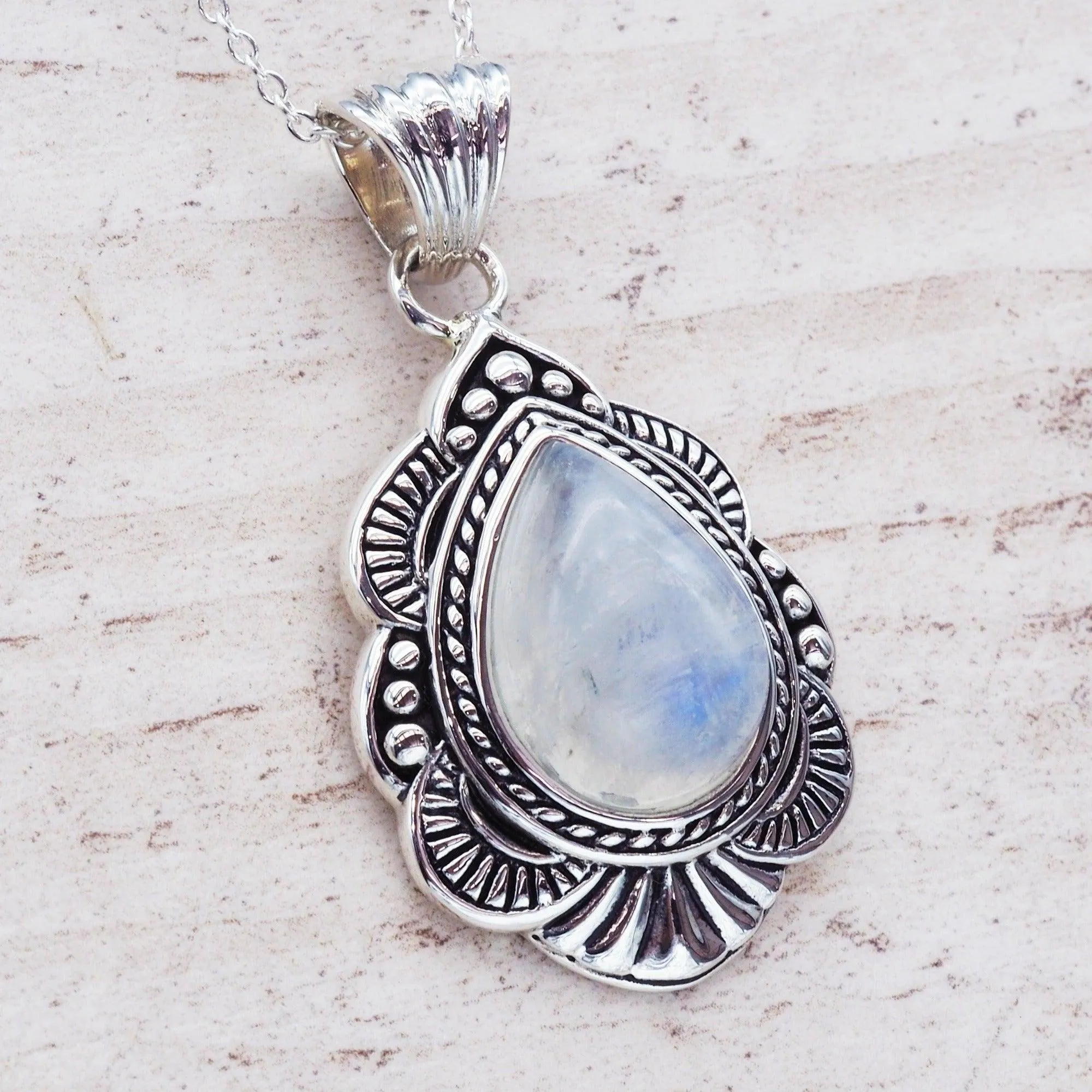 Wild Flower Moonstone Necklace